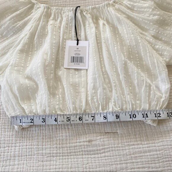 New Onia Colette Cropped Off-The-Shoulder Cotton-Blend Jacquard Top - Picture 12 of 12